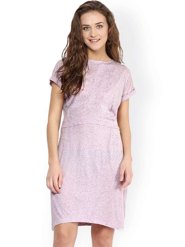 Purple Solid Shift Dress 5458291.htm Buy Purple Solid Shift