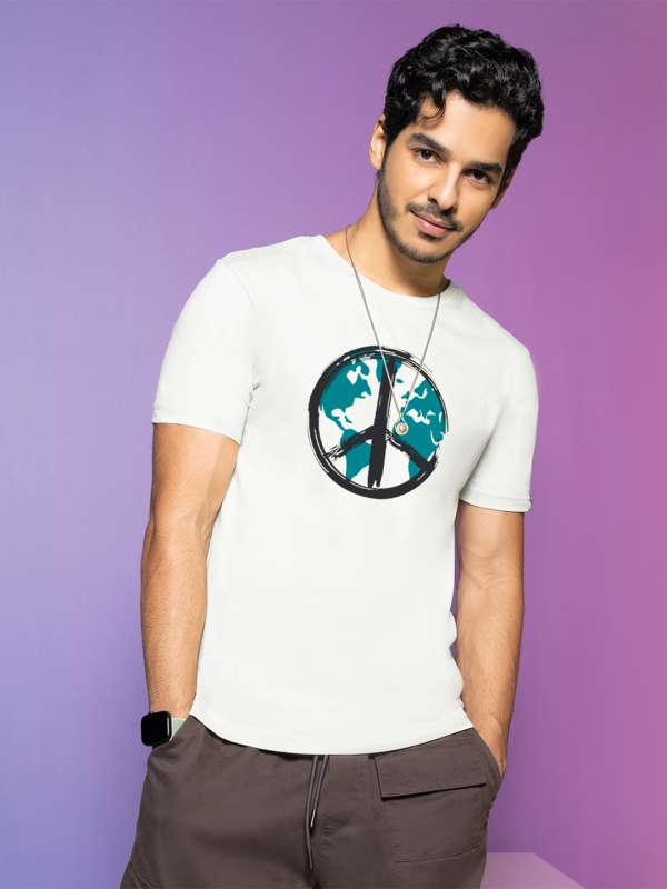 Peace Sign Chain Tshirts Buy Peace Sign Chain Tshirts online in India