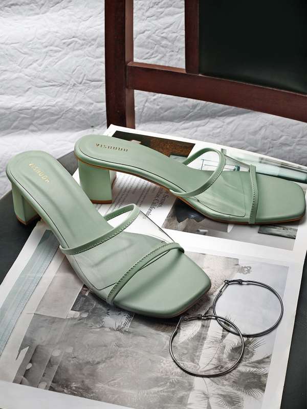 Green colour sandals clearance