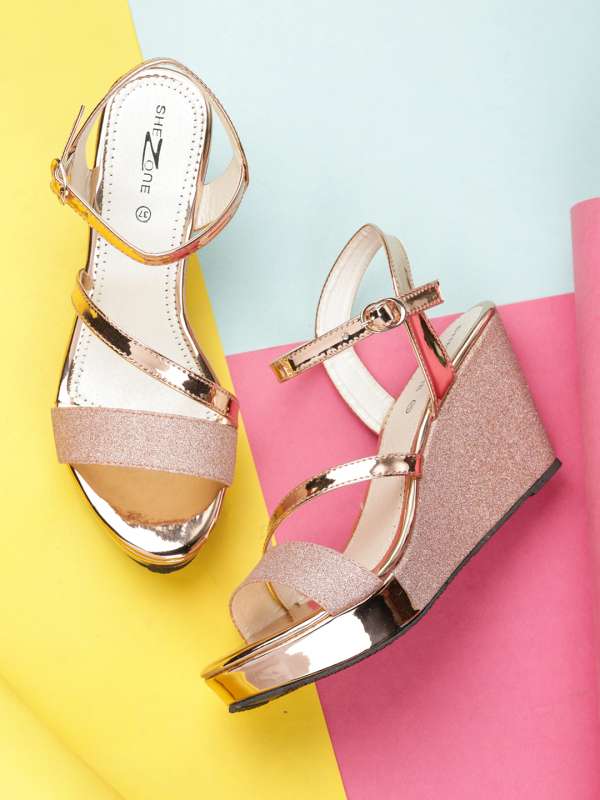 Rose gold colored sandals sales