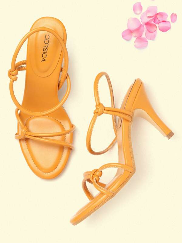 Mustard sales strappy heels