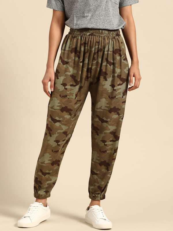 Buy Womens Camouflage Pants Camo Casual Cargo Joggers Trousers Hip Hop  Rock Trousers Pocket High Waist Beam Overalls at Amazonin