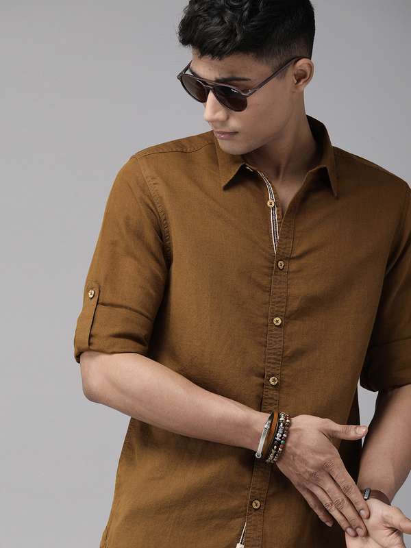 Mens linen blend shirt clearance