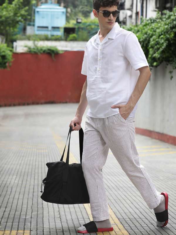 Men White Trousers - Buy Men White Trousers online in India