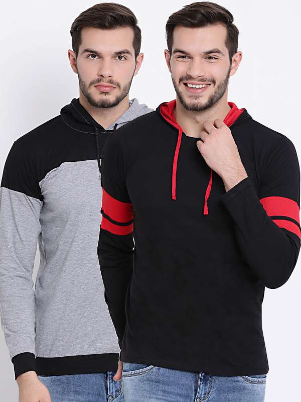 Hooded t shirt myntra shop