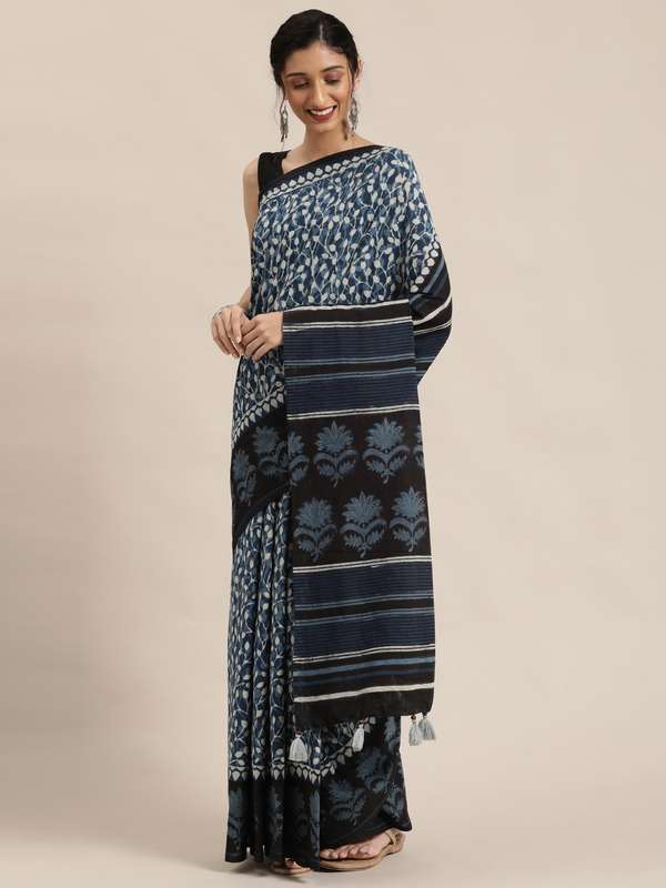 Indigo saree myntra Clearance