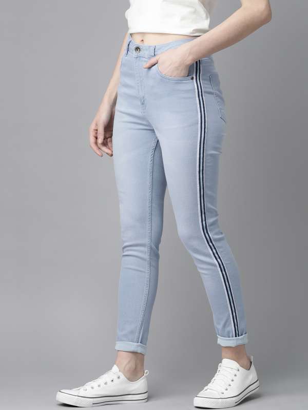 White side stripe jeans womens online