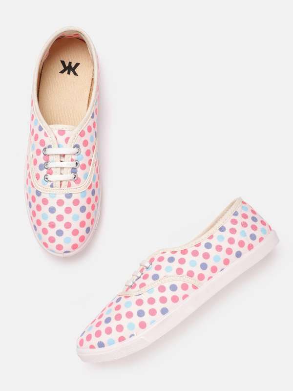 Polka dot slip on shoes clearance