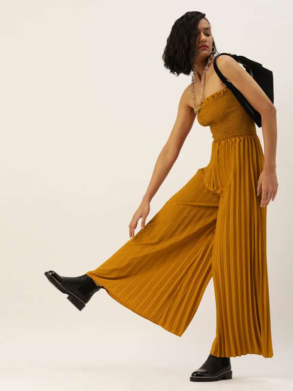 Mustard ribbed jumpsuit on sale