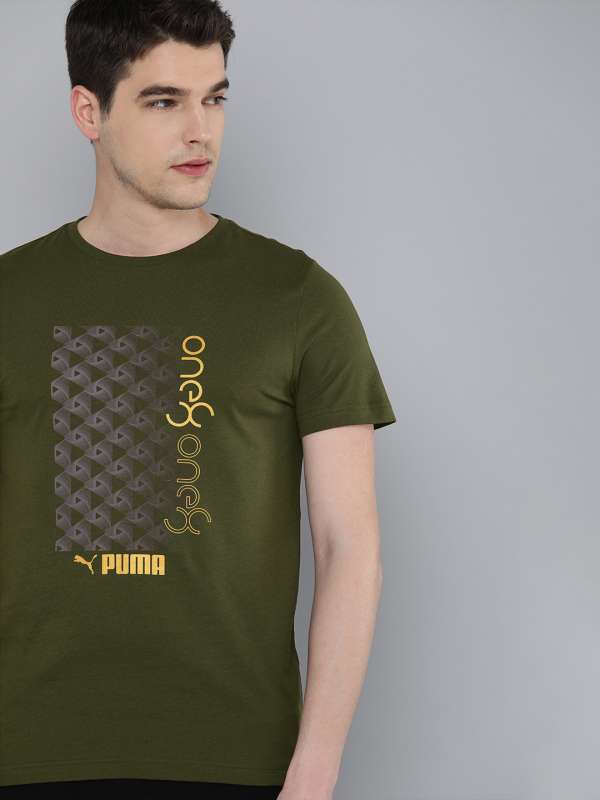 olive green puma shirt