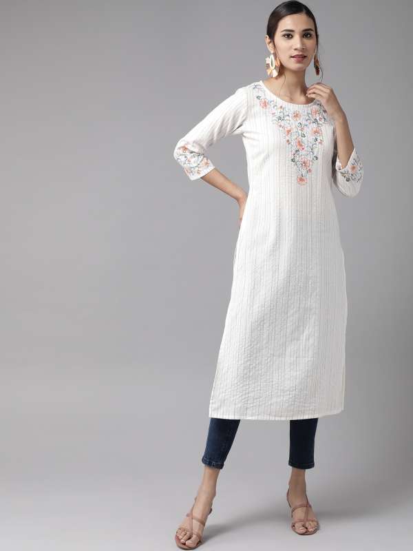 White colour shop kurtis online shopping
