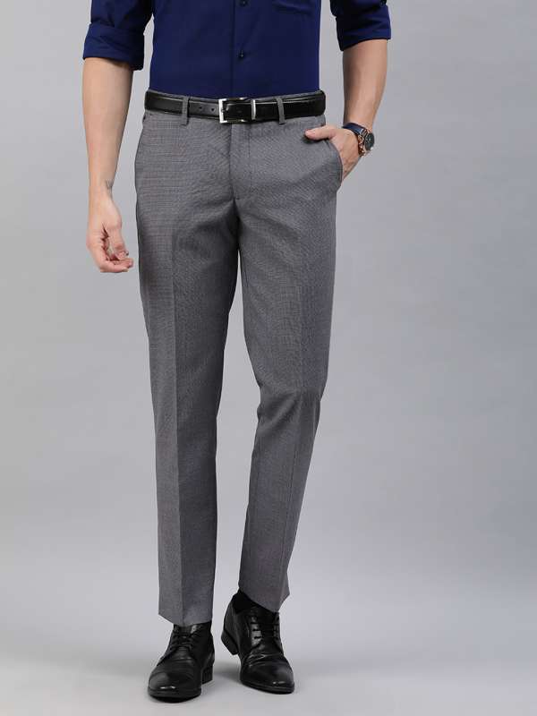 Buy Tapered Fit Flat-Front Trousers Online at Best Prices in India -  JioMart.
