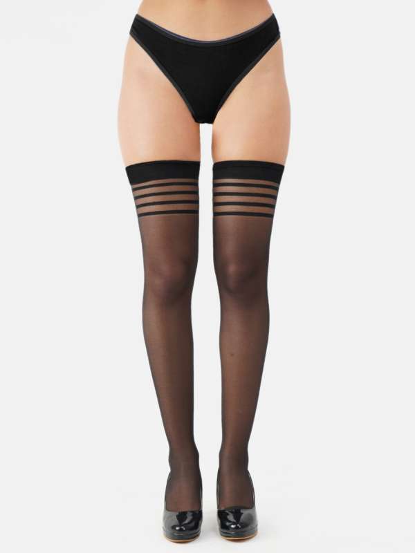 Golden Girl Thigh High With Panty Hose Solid Black Stockings 3553089.htm -  Buy Golden Girl Thigh High With Panty Hose Solid Black Stockings  3553089.htm online in India