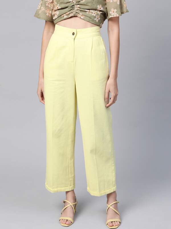 Fashionli Regular Fit Women Yellow Trousers  Buy Fashionli Regular Fit Women  Yellow Trousers Online at Best Prices in India  Flipkartcom