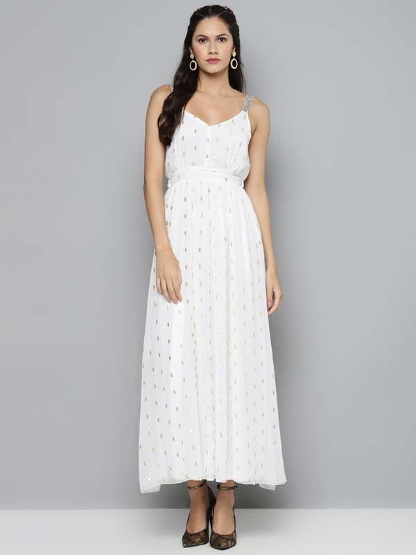 Myntra white dress clearance