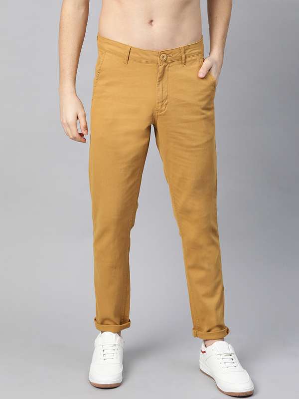 Buy Henry  Smith Mustard Stretch Washed Men Chino Formal Pants at Amazonin