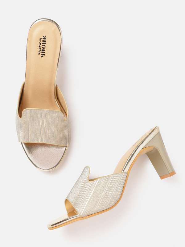 shimmer block heels