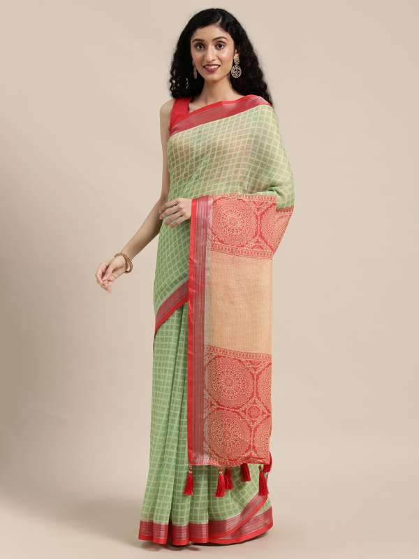 myntra linen sarees