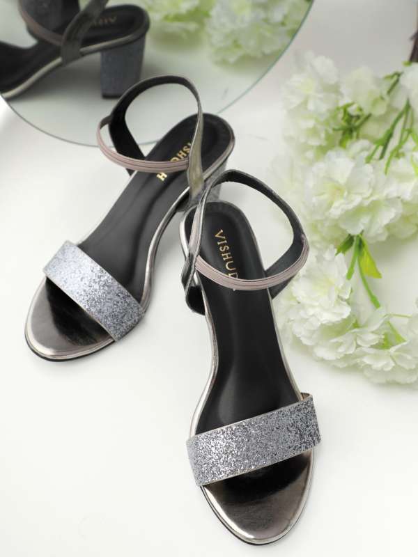 Gray sales sandals heels
