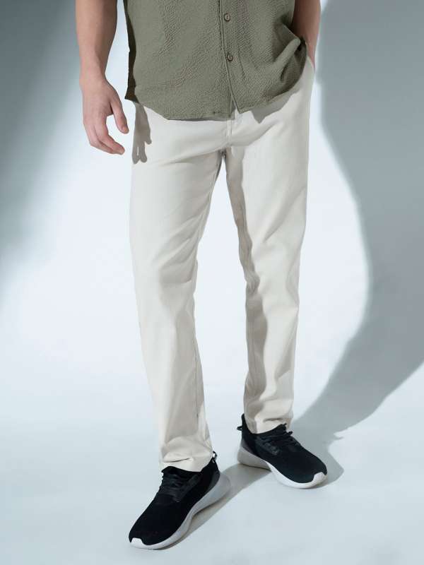 Cotton Solid CHINO PANTS FOR MEN WHITE COLOR at Rs 1449/piece in