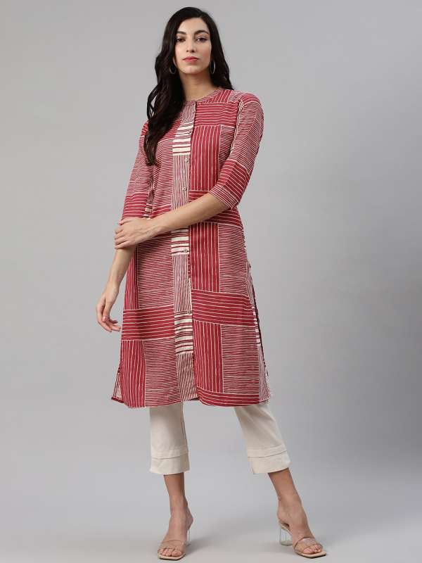 Biba Magenta Solid Salwar Suit Buy Biba Magenta Solid Salwar Suit online in India