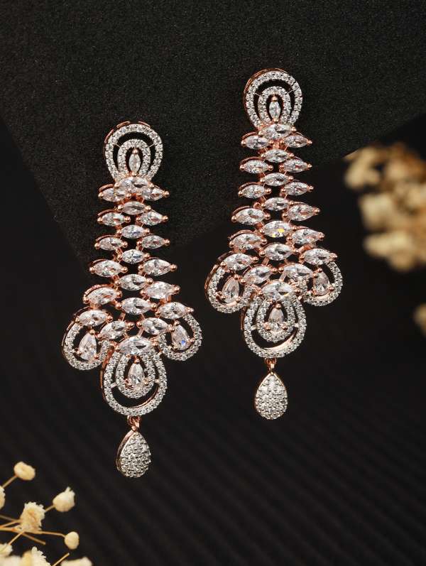 Long white stone hotsell earrings