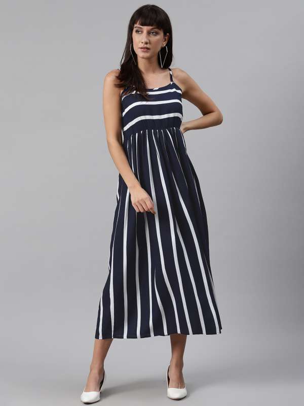 Navy and white striped maxi dress best sale
