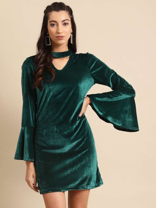 casual velvet dress