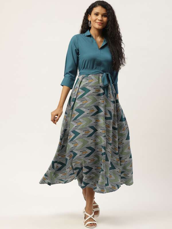 Teal color deals dresses online