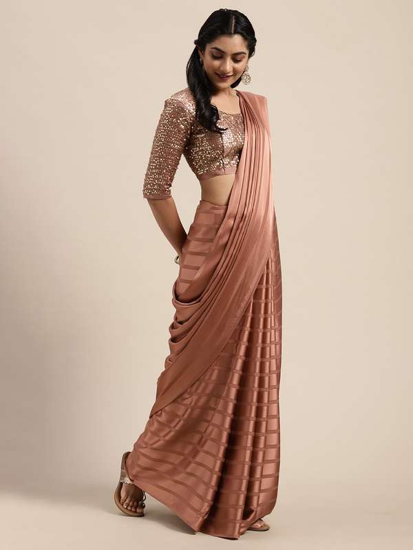 Myntra satin saree clearance