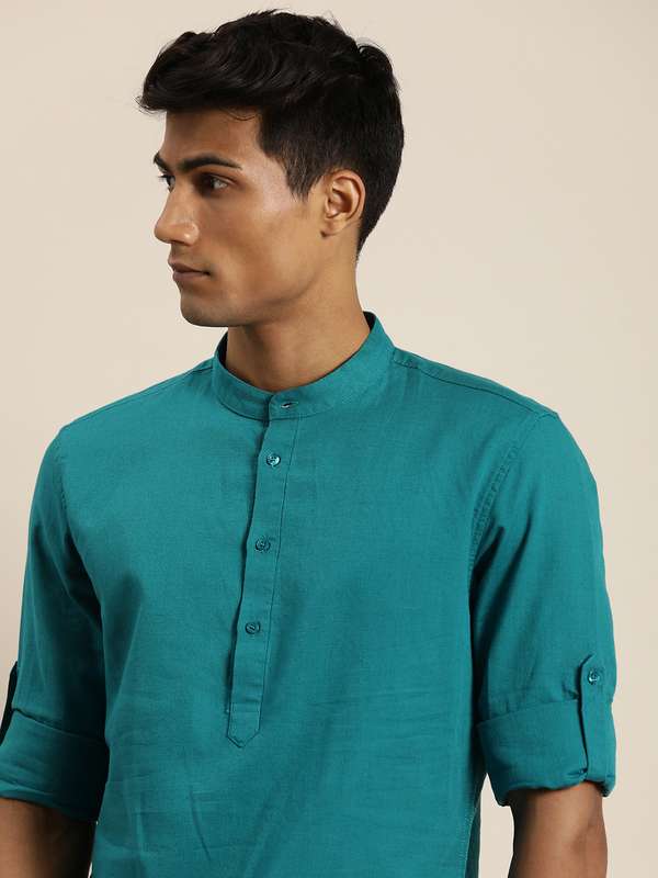 Round neck collar shirts mens clearance