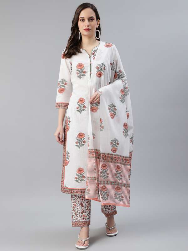 White salwar suit myntra clearance