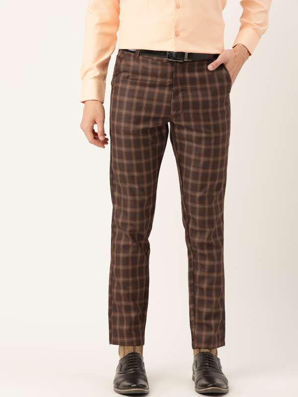 Checked trousers mens india deals