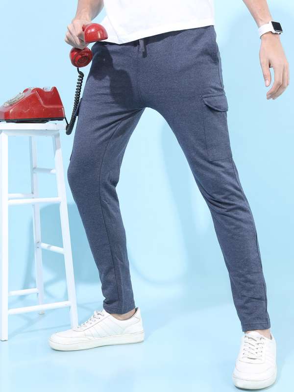 Buy Highlander Blue Slim Fit Solid Joggers for Men Online at Rs