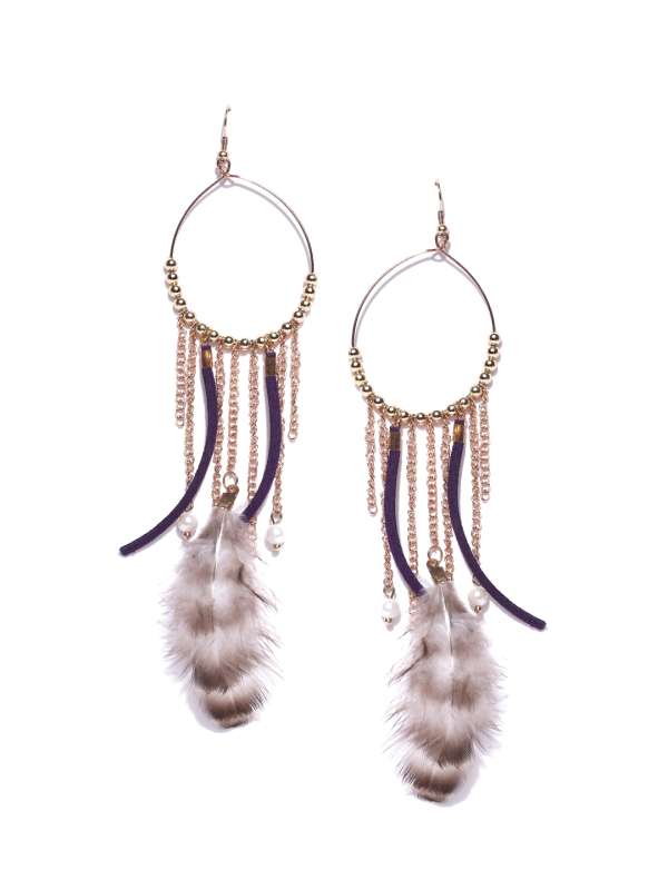 Feather earrings clearance myntra