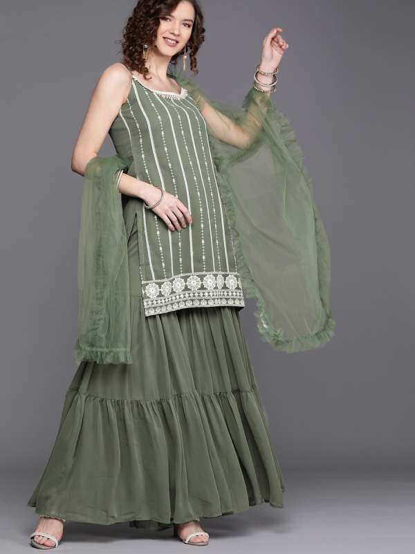 Sharara suit cheap myntra