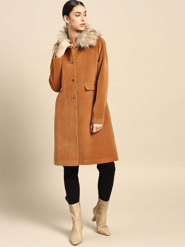Brown/Beige M WOMEN FASHION Coats Shearling NoName Long coat discount 67% 