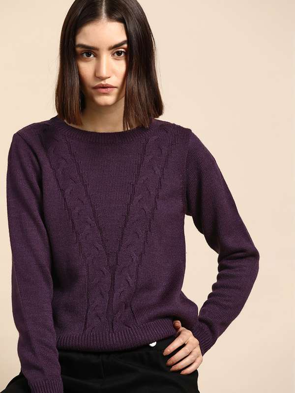 Women Purple Sweaters - Buy Women 