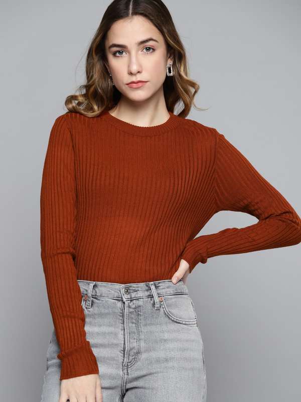 Women Rust Sweaters Buy Women Rust Sweaters online in India