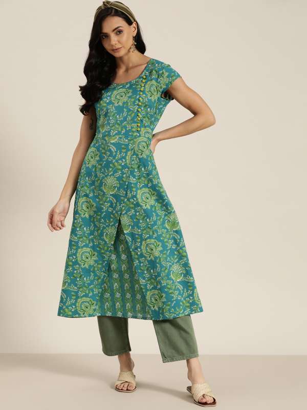 Myntra double layer kurti clearance