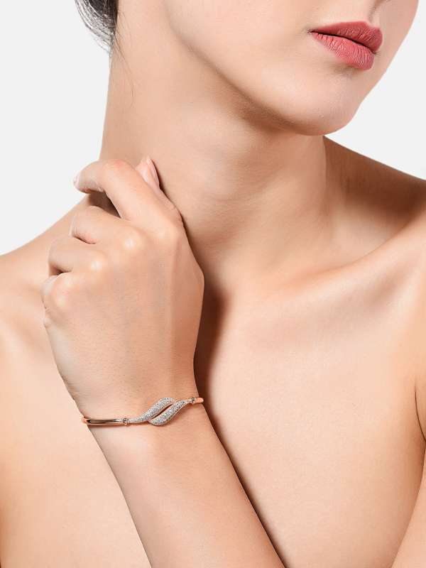 Buy Shining Diva Fashion Latest Stylish Rose Gold Crystal Charm Gift  Bracelet for Women and Girls 13195b at Amazonin