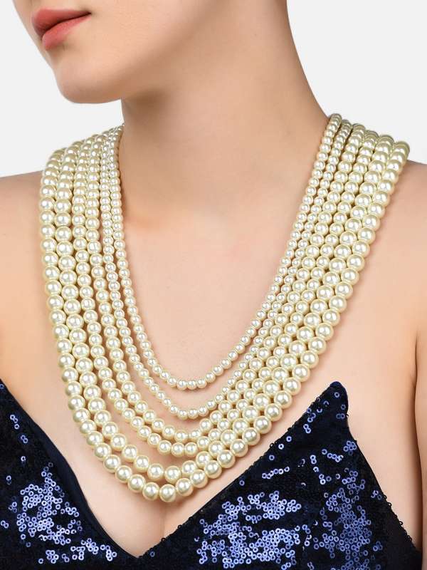 Pearl sales necklace myntra