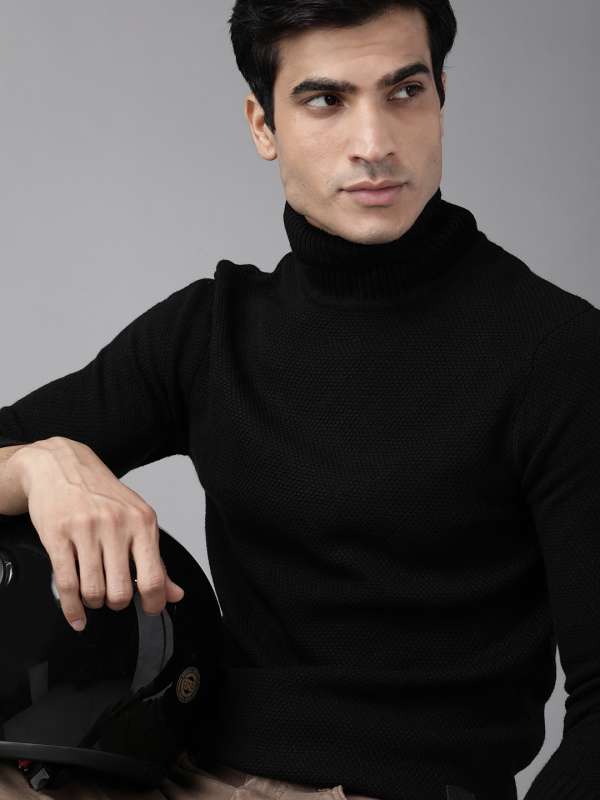 Autumn Winter Fashion Turtleneck Mens Thin Sweaters Casual Roll Neck Solid  Warm Slim Fit Sweaters Men Turtleneck Pullover Male