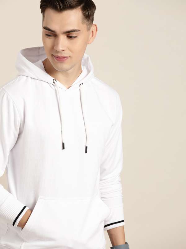 white hoodie myntra