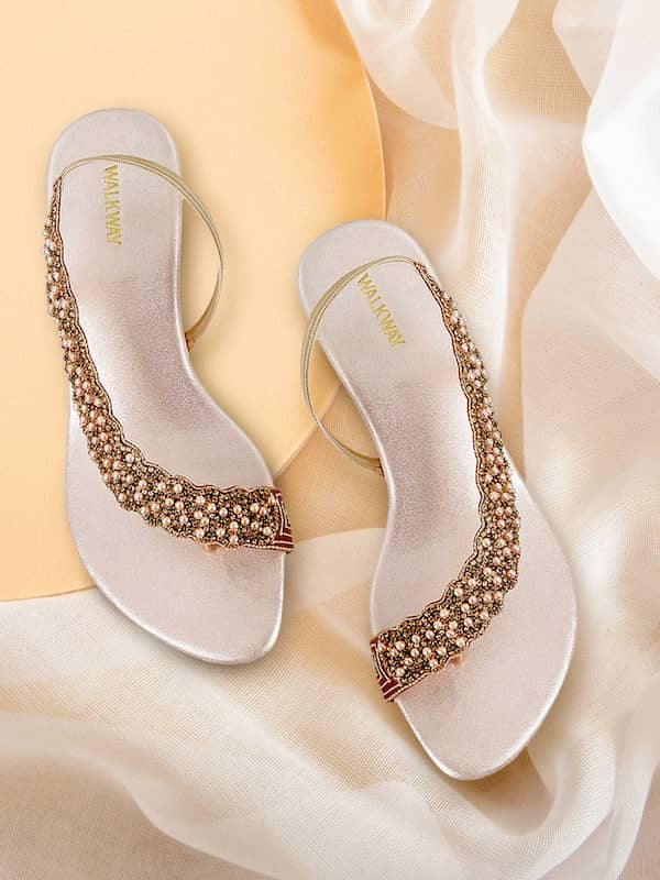 Gold Party low heel sandals - Buy low heel sandals for wedding-gemektower.com.vn