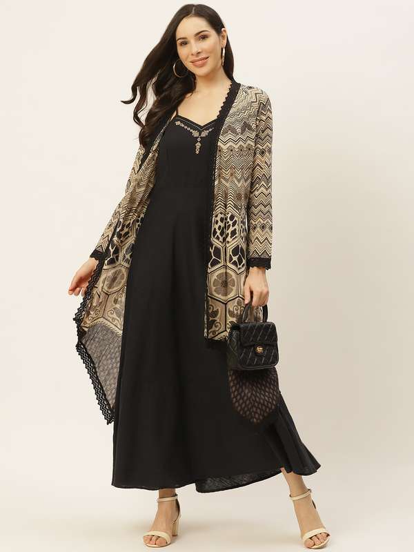 maxi dress with shrug style