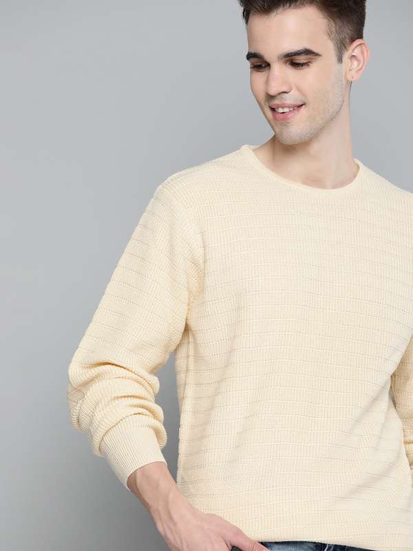 Men Cream Sweaters - Buy Men Cream 