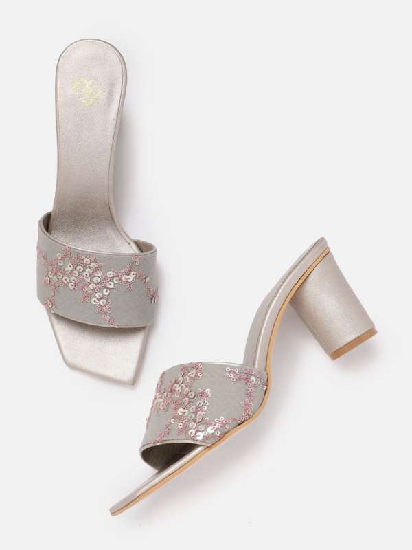grey heels sandals