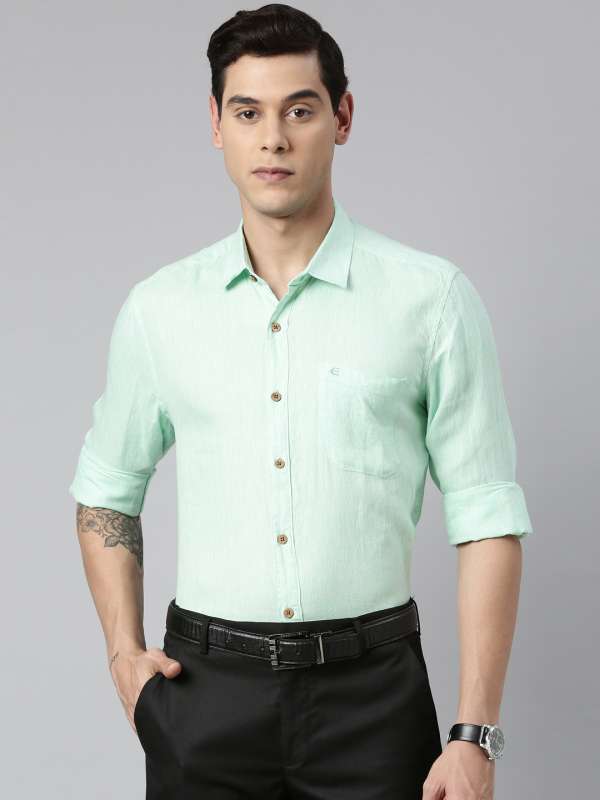 pista green colour formal shirts