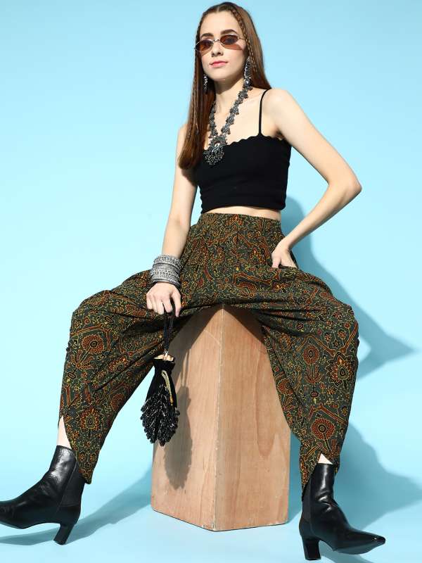 Green Striped Stonewash Drawstring Trousers  70s inspired fashion Hippie  outfits Boho fashion